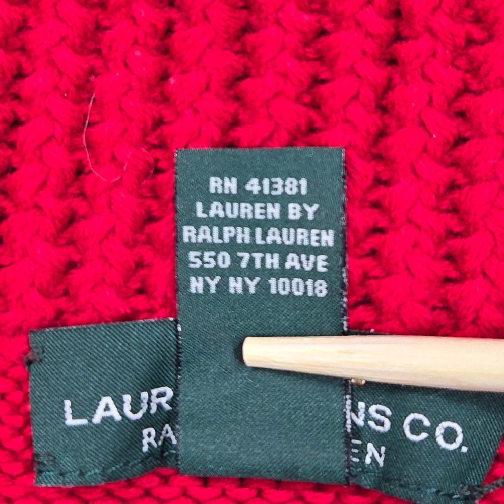 LRL Lauren Jeans Co Ralph Lauren Women's Red Cotton Sweater M Nautical - Picture 8 of 10